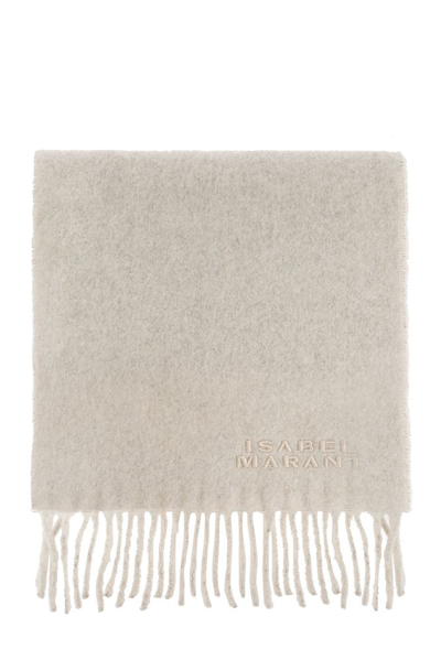 Shop Isabel Marant Firny Fringed Scarf In Grey