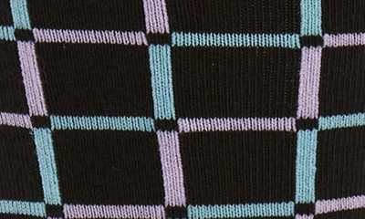 Shop Nordstrom Cushion Foot Dress Socks In Black- Teal Lavender Geo Grids