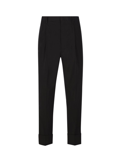 Shop Prada Pleated Tailored Trousers In Black