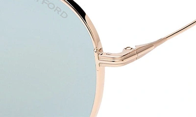Shop Tom Ford Dashel-02 62mm Oversize Aviator Sunglasses In Shiny Rose Gold / Blue Mirror