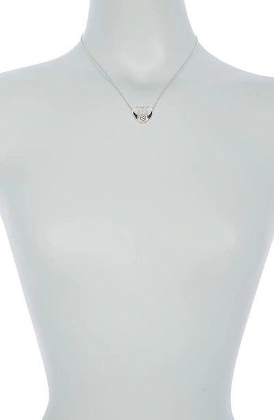 Shop Judith Ripka Rhodium Plated Sterling Silver Diamond Heart Pendant Necklace In Z/dnuwt