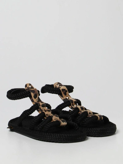 Shop Bohonomad Sandals In Black/leopard