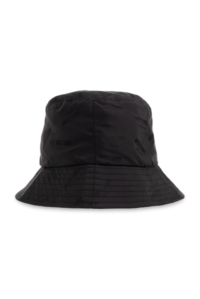 Shop Moschino Monogrammed Bucket Hat In Black