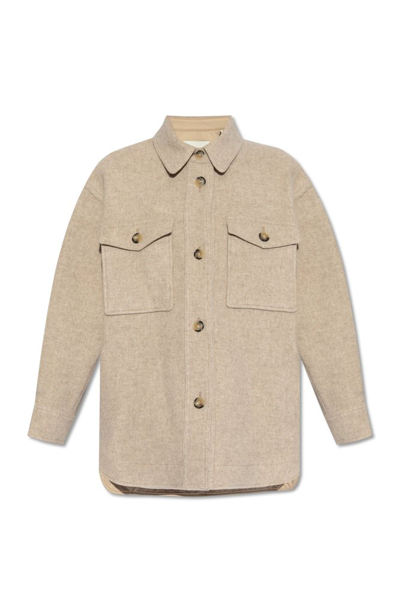 Shop Isabel Marant Harveli Buttoned Jacket In Beige