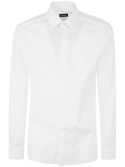 Shop Zegna Stretch Cotton Shirt In White
