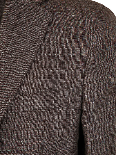 Shop Zegna Linen And Wool Jacket In Brown