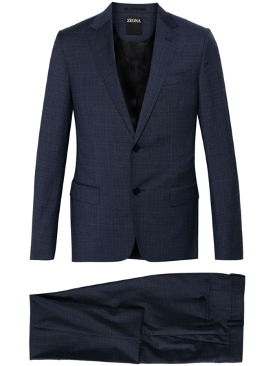 Shop Zegna Pure Wool Suit In Blue