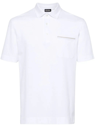 Shop Zegna Pure Cotton Polo In White
