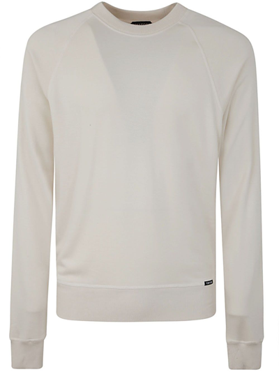 Shop Tom Ford Cut And Sewn Crew Neck Sweatshirt In White