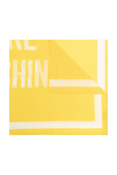 Shop Moschino Logo Jacquard Square In Yellow