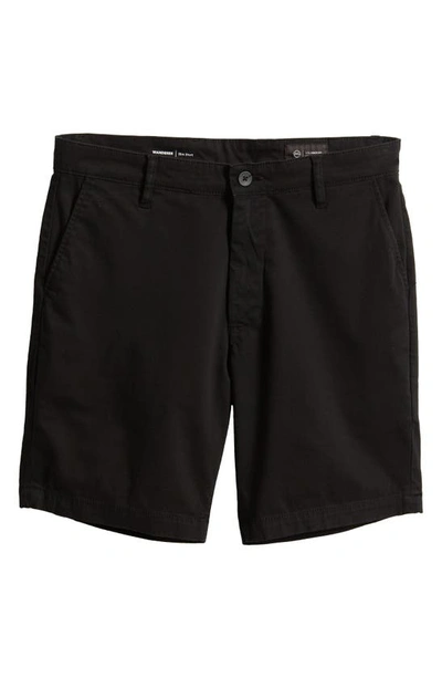 Shop Ag Wanderer Stretch Cotton Chino Shorts In Pure Black