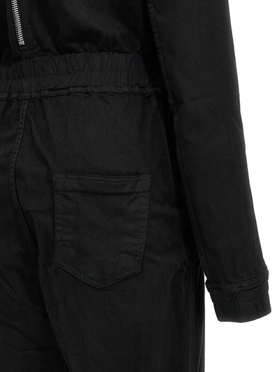 Rick Owens Drkshdw V-neck Buttoned Jumpsuit Pockets Detail In Black