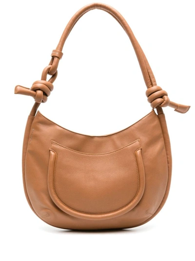 Shop Zanellato Demi' L Leather Shoulder Bag In Beige