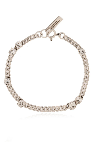 Shop Isabel Marant Embellished Bracelet In Silver