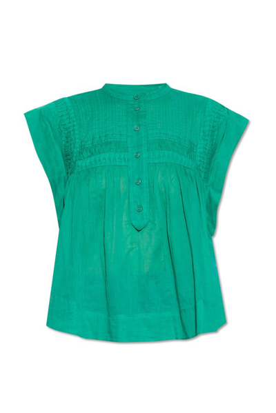 Shop Isabel Marant Étoile Leaza Sleeveless Top In Green