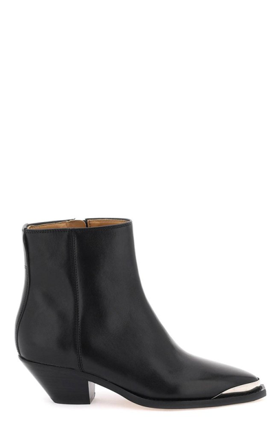 Shop Isabel Marant Adnae Zipped Ankle Boots In Black