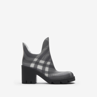 Burberry Black Check Pattern Heeled Boots For Women