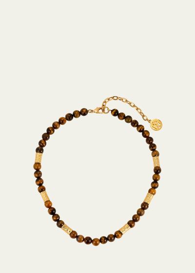 Shop Ben-amun Tigers Eye Beaded Necklace In Brown