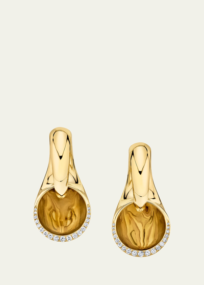 Shop Vram 18k Yellow Gold Sine Earrings With Diamonds