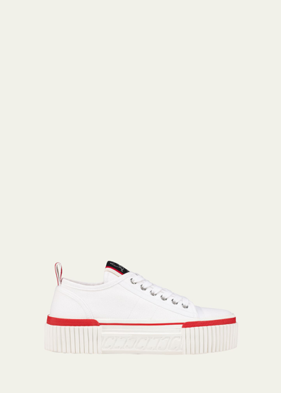 Shop Christian Louboutin Super Pedro Low-top Red Sole Sneakers In White