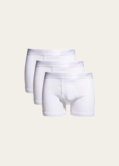Shop 2(x)ist Men's 3-pack Pima Cotton Boxer Briefs In 3 Pack White