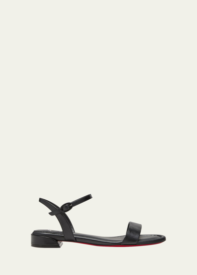 Christian Louboutin Sweet Jane Leather Sandals In Blacklin Black