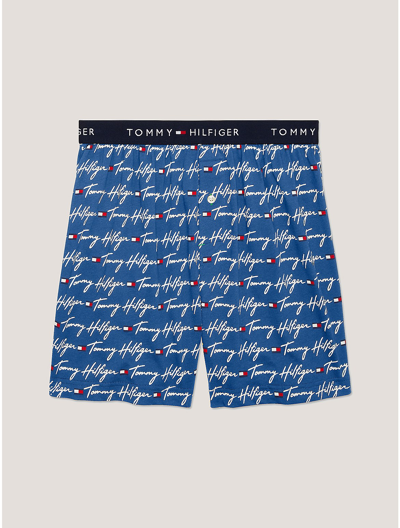 Shop Tommy Hilfiger Knit Boxer In Danish Blue
