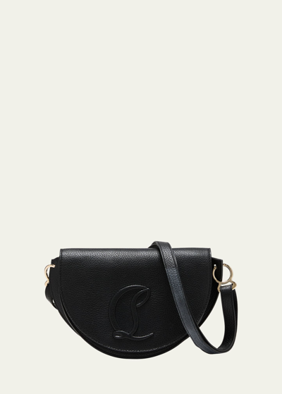 Shop Christian Louboutin By My Side Crossbody In Leather With Cl Logo In Black