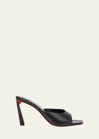 Shop Christian Louboutin Condora Leather Red Sole Mule Sandals In Black