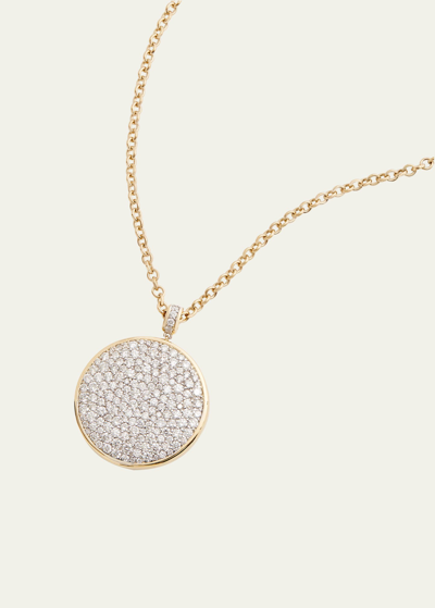 Shop Jamie Wolf 18k Large Pendant Necklace With Scattered Diamonds In Yg