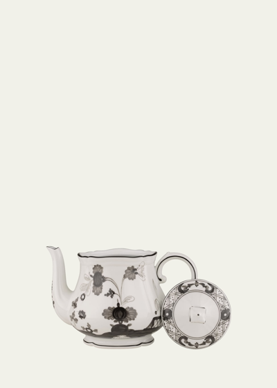 Shop Ginori 1735 Oriente Italiano Albus Small Teapot, 23 Oz. In Black