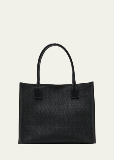 Shop Christian Louboutin By My Side Large Jacquard Monogram Tote Bag In Cm53 Blackblack