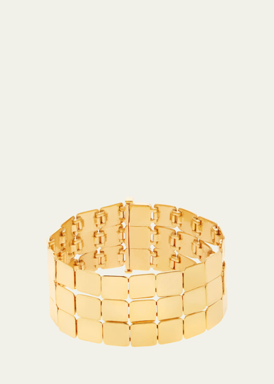 Shop Ileana Makri 18k Yellow Gold Large Tile Triplet Bracelet In Yg