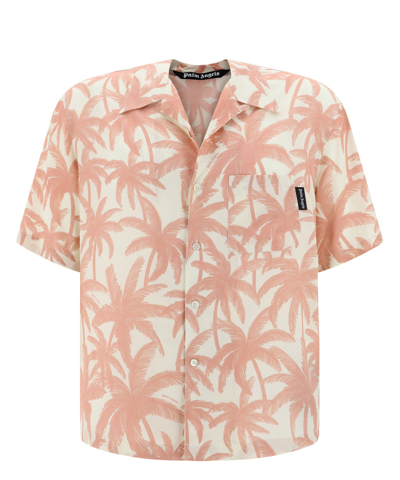 Shop Palm Angels Short Sleeve Shirt In Pink