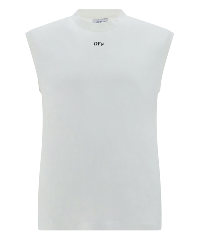 Shop Off-white Sleeveless T-shirt In White