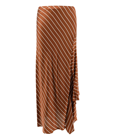 Shop Semicouture Midi Skirt In Brown