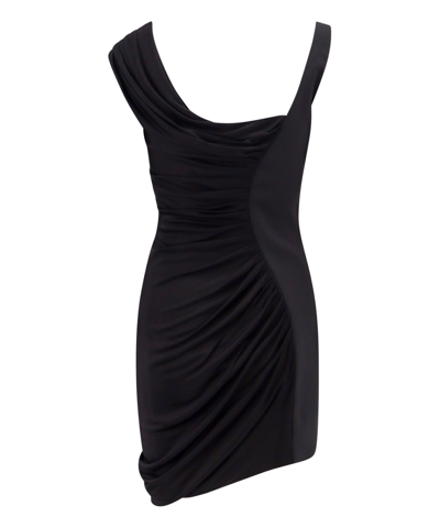 Versace Medusa '95 Draped Mini Dress In Black