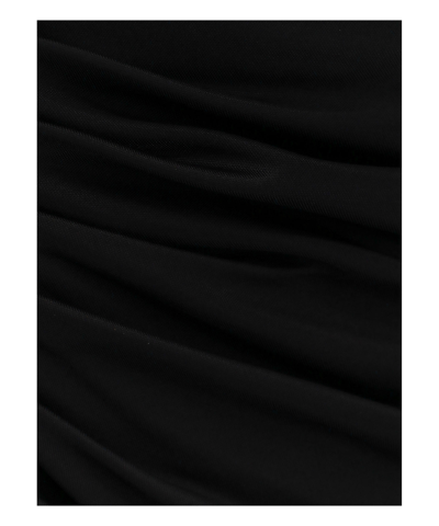 Versace Medusa '95 Draped Mini Dress In Black