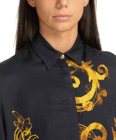 Shop Versace Jeans Couture Watercolour Couture Shirt In Black