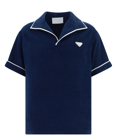 Shop Prada Polo Shirt In Blue