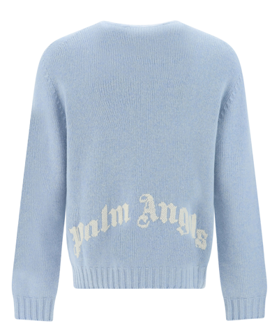 Shop Palm Angels Sweater In Lightblue