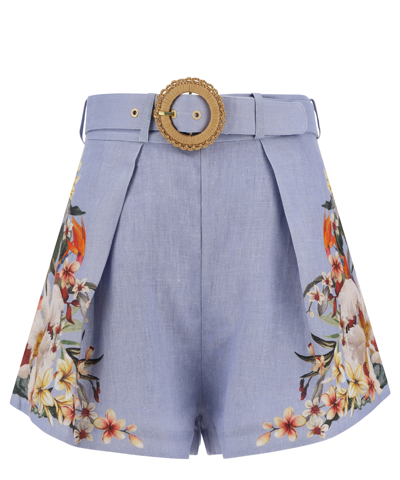 Shop Off-white Lexi Tuck Shorts In Lightblue
