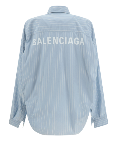 Shop Balenciaga Shirt In Lightblue