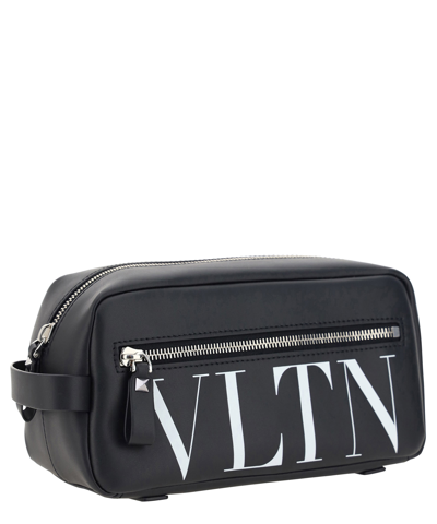 Shop Valentino Vltn Toiletry Bag In Black
