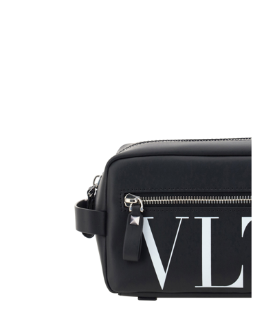 Shop Valentino Vltn Toiletry Bag In Black