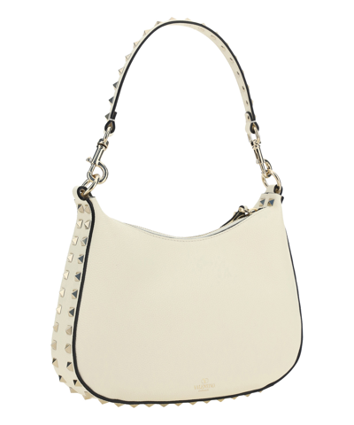 Shop Valentino Rockstud Shoulder Bag In White