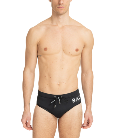 Shop Balmain Swim Briefs In Black