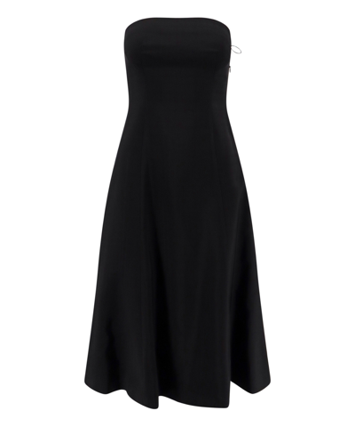 Shop Semicouture Midi Dress In Black