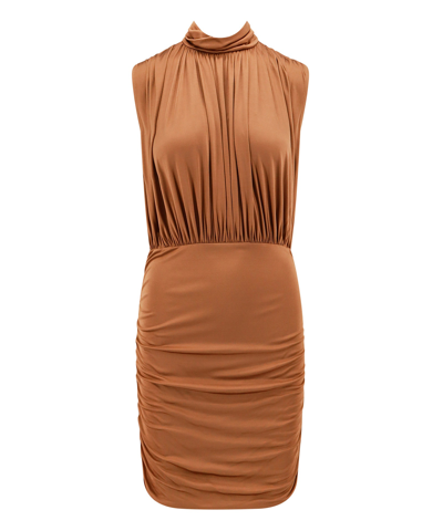 Shop Semicouture Mini Dress In Brown