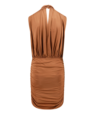 Shop Semicouture Mini Dress In Brown